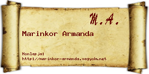 Marinkor Armanda névjegykártya